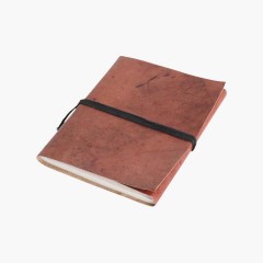 LEATHER TRAVELBOOK RED 